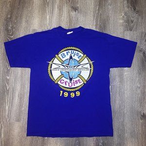 Vintage 1999 WCW Bruise Cruise Exclusive Sting Steiner Hall Carnival T Shirt LG